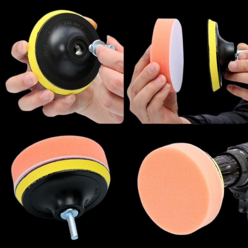 6Pcs Foam Pad Buffer Kit Polishing Machine Wax Pads 3/4/5/6/7 Inch For Removing Scratches Car Polishing Sponge Pads Set