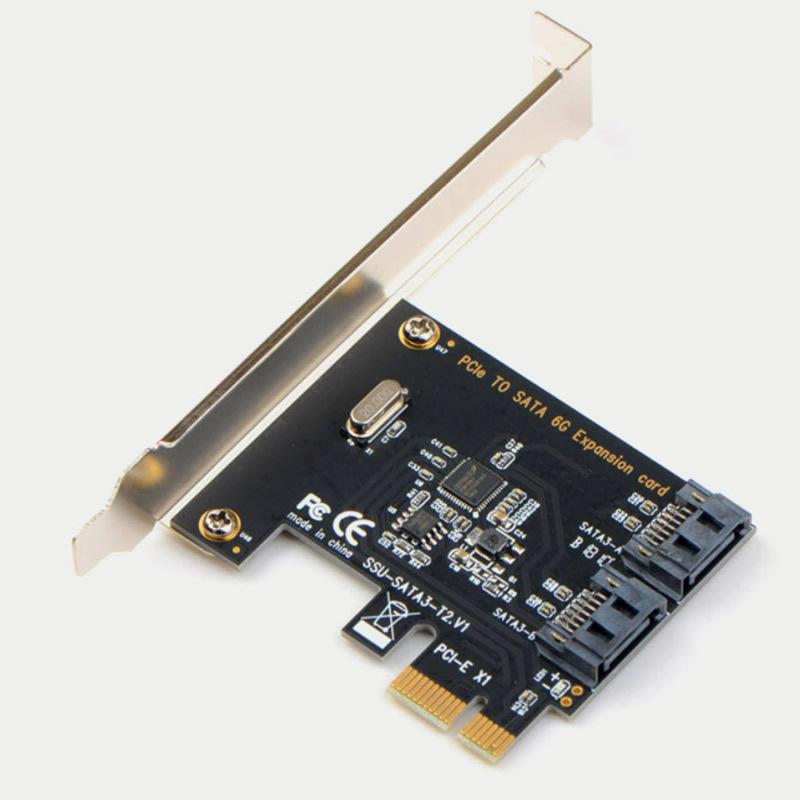 PCI-E X1 SATA 3.0 Erweiterungskarte 2-Port SATA III 6Gbps Adapterplatine ASMedia 1061 Chip PCI Express zu SATA Konverter für PC Festplattten-Erweiterung