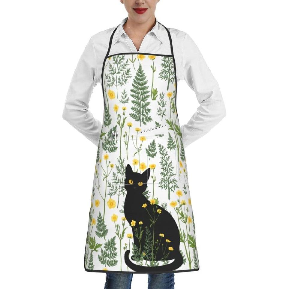 Women Men Aprons Bib Chef Baking Aprons with Pockets for Decor Kitchen BBQ Baking Grilling Cooking