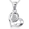 [Ashley Jewelry] Sterling Silver 925 Necklace, Open Heart Ribbon Butterfly Pendant, Cubic Zirconia, Women's Gift