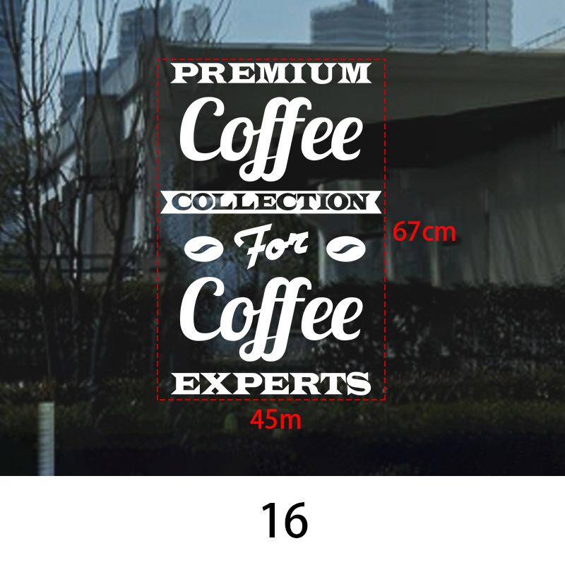 Coffee Shop Wall Sticker Cafes Ice Cream Bread Cake Wall Art Decals DIY Restaurant Milk Tea Shop Decor Sign Window Glass Film