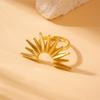 Sunburst Jewelry Set Necklace Earrings Ring Stainless Steel