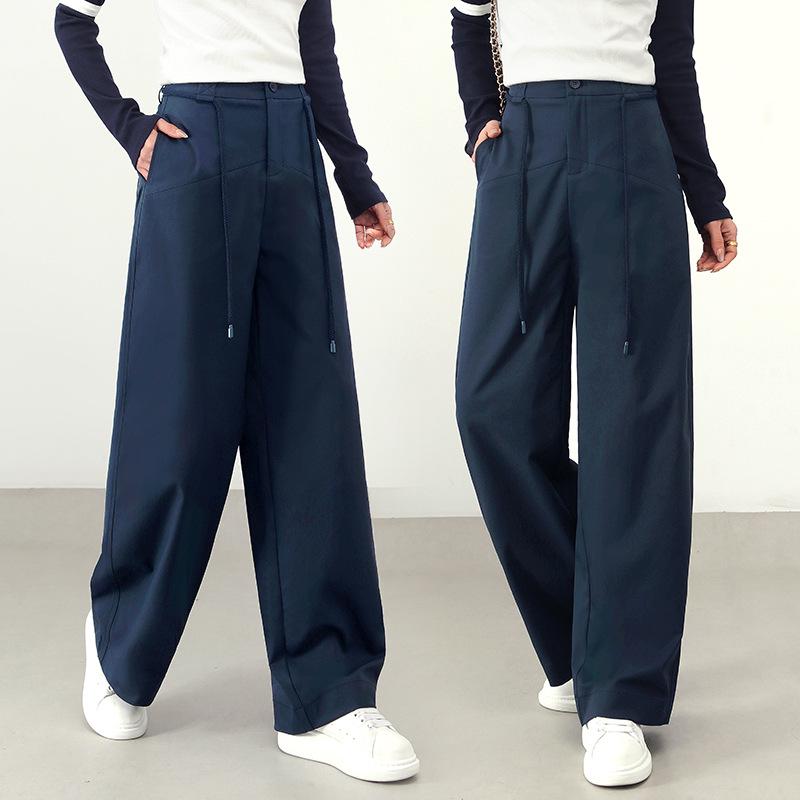 Spring 2026 Women s Slim-Fit High-Waisted Wide-Leg Cargo Pants with Lace-Up Detail Size 30