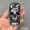 Black And White Embroidered Patches For Clothing Punk Bottle Skull Applications Iron On Patches Sewing Clothes Stickers