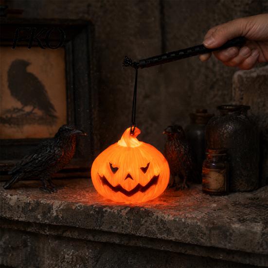 Spooky Pumpkin Light Halloween Lantern, Handheld Up Themed Decoration Lamp for Party Favors, Outdoor Indoor Decor Lantern