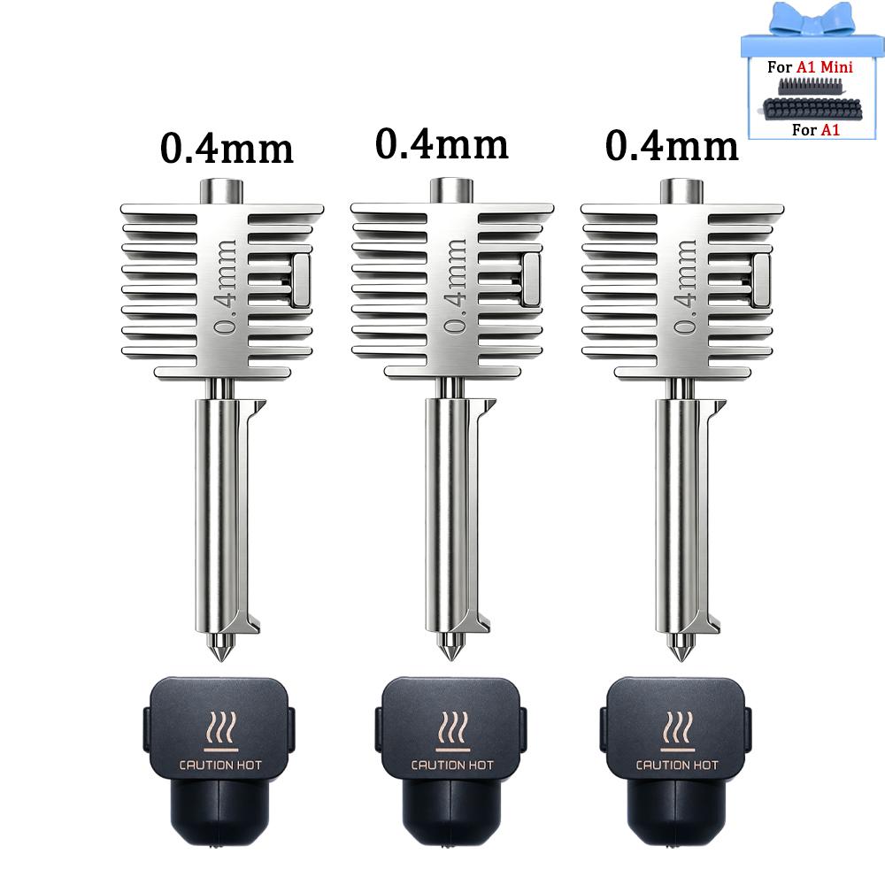 Hotend-Kit für Bambu Lab A2L/A1/A1 Mini Hot-End-Baugruppe 0,2/0,4/0,6/0,8 mm Gehärteter Stahl Einteilige Düse für A1 3D-Drucker