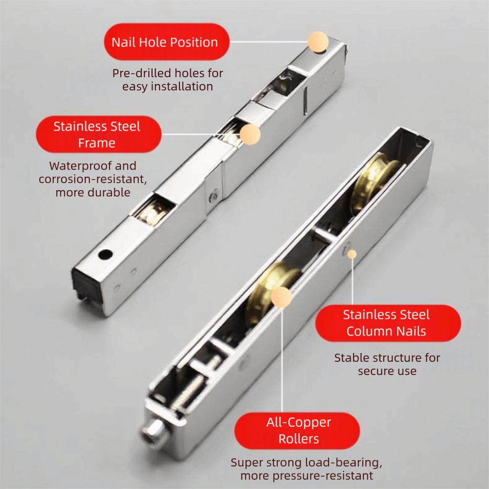 Stainless Steel Door Sliding Roller Bearing Rollers Silent Window Pulley Double Copper Wheel Slot Wheel