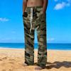 Men's Loose Casual Solid Color  Trousers Camouflage Printed Straight Pants