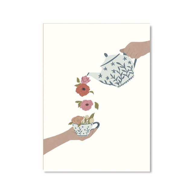 

Цветок, чашка чая, плакаты и принты, букет, напиток, настенное искусство, HD картина, горшок, кофе, вино, девушка в стиле бохо, картина на холсте, кухня, домашний декор 21x30cm No Framed