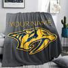 Custom Name,Nashville Predators Printed Flannel Blanket, soft throw for bedroom sofa, washable, Christmas present, great gift.