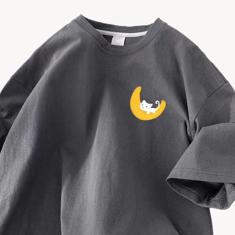 Cotton Short-sleeved T-shirt Female Summer Korean Version of The Loose Round Neck Printed Tops Trend Women's