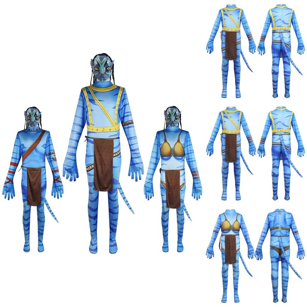 Avatar2 Jack Sully Neytiri Ronald Kinder Cosplay Weihnachten Bühne Party Jumpsuit