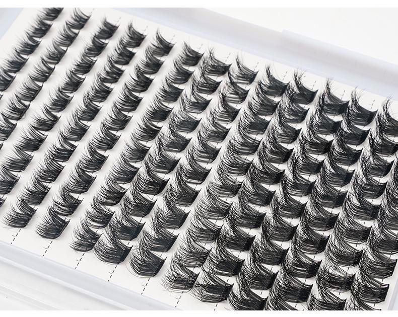 14-Row D Curl Dense False Eyelash Cluster Pack - Mixed Style, Hot Melt Grafted, In Stock