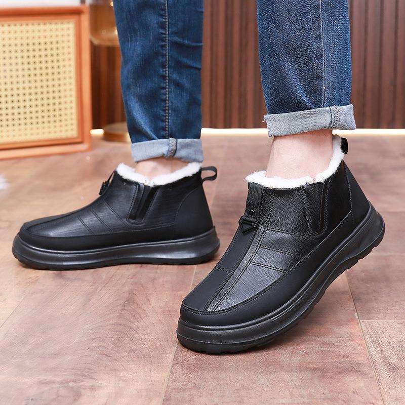 Iarna nou pantofi de bumbac vechi Beijing pentru bărbați cu talpă groasă antiderapant cizme de zăpadă impermeabil și cu căptușeală groasă cald pantofi de tată