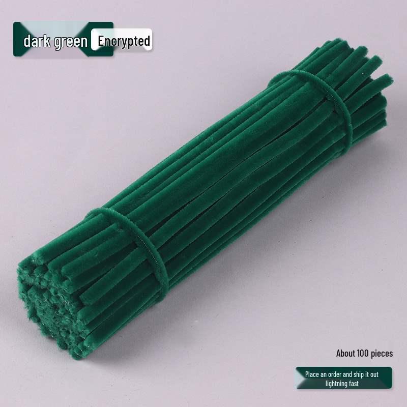 Encrypted Pipe Cleaners: Dense, Thickened 8mm White Strips with Mixed Colors for Handmade DIY Bouquets