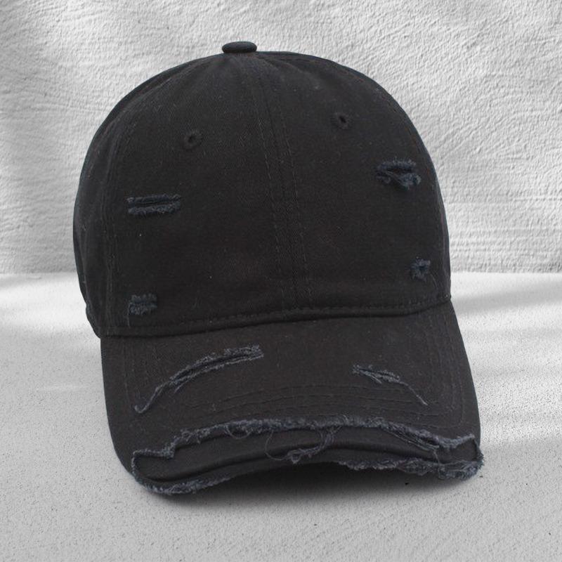 Casquettes de baseball personnalisées déchirées pour hommes et femmes, été tendance, polyvalentes, dessus souple, bord incurvé, chapeau de soleil, casquette à visière