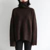 Korean Women's Sweater Loose Turtleneck Sweaters Warm Solid Pullover Top Oversized Knitwear Basic Female Tops Winter 2023 Knitted Jumper Female Pull