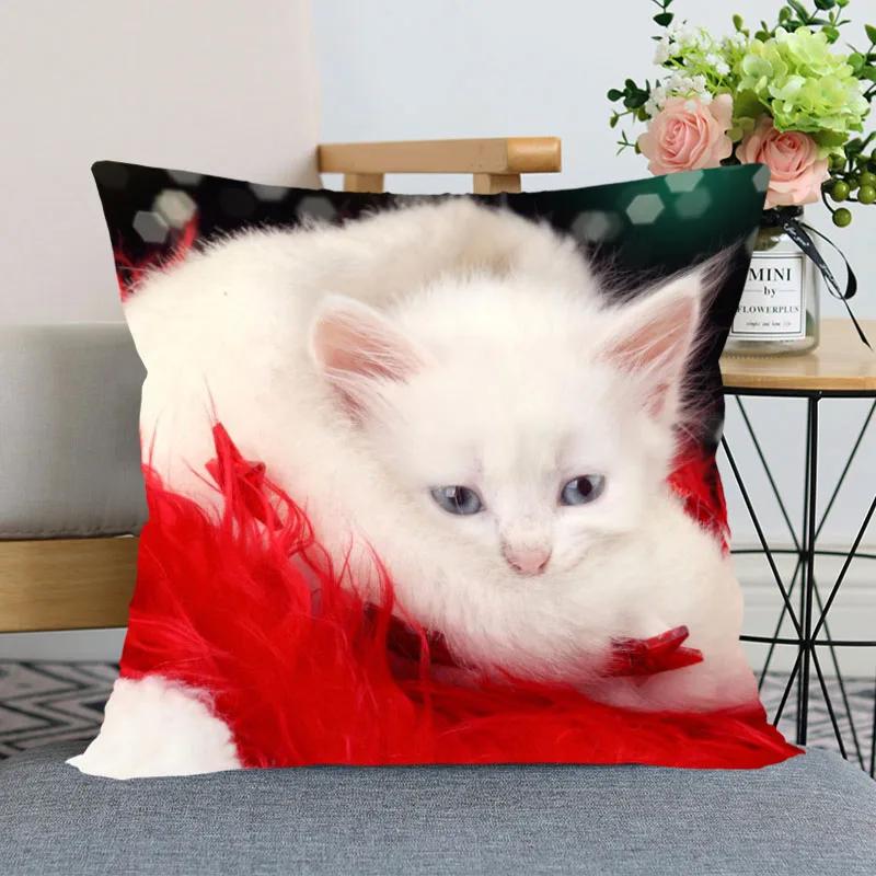Față de pernă drăguță pentru pat de animale de companie, pentru canapea auto, casă, pisică, imprimată, pernă de protecție