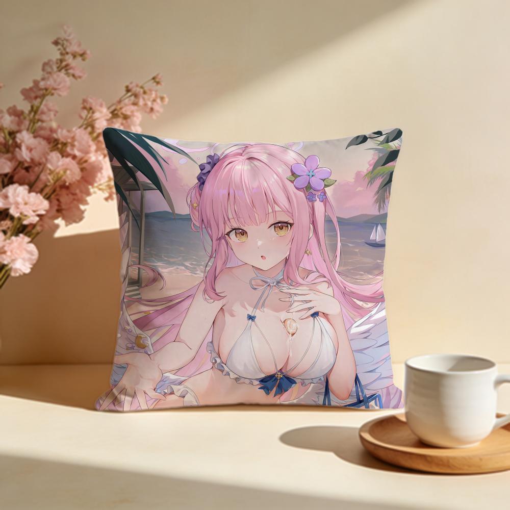 Trendy MMisono Mika Animeed Cushion Cover Stylish Washable Pillow Cover Ideal for Couch Bedroom Car Decoration