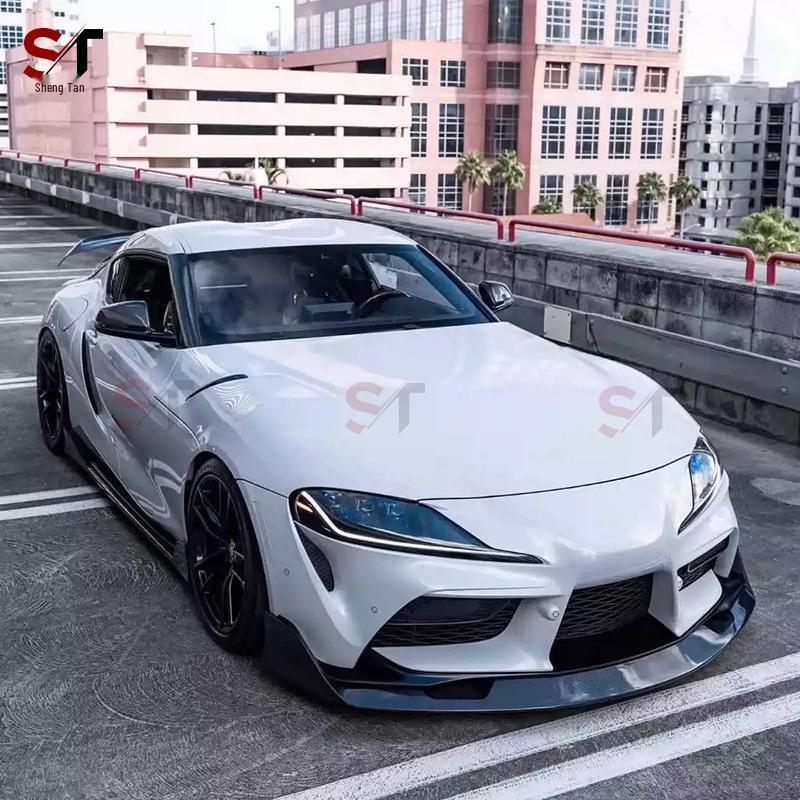 Compatible with Toyota Supra A90/A91 Carbon Fiber AG Style Body Kit: Front Lip, Rear Lip, Side Skirts, Tail Wing.