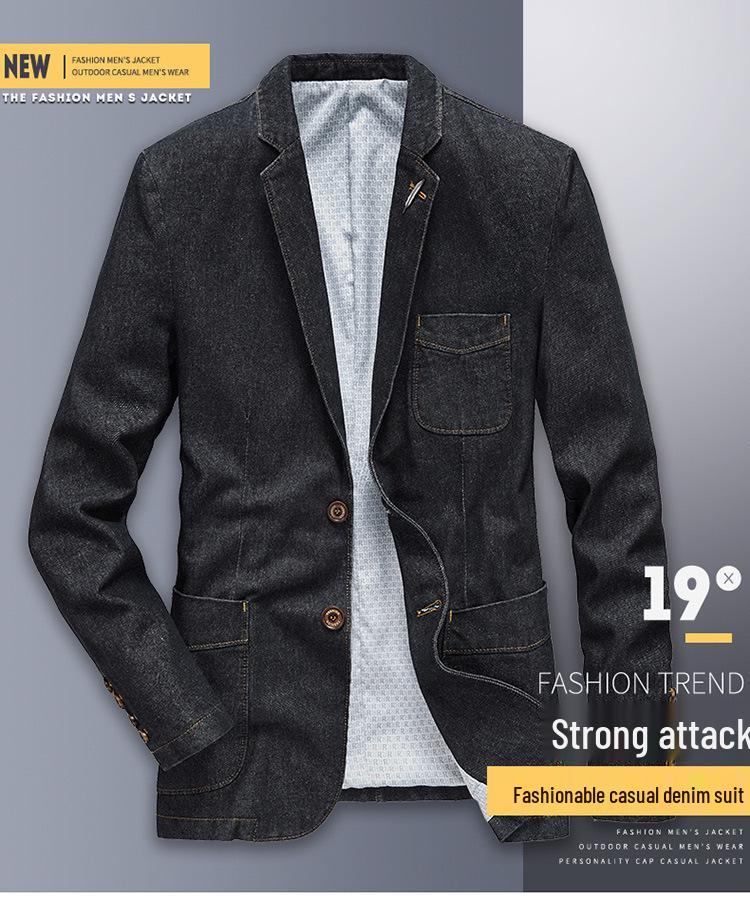 Jaqueta Masculina Urbana Slim Fit Jeans com Lapela - Coleção Primavera/Outono.