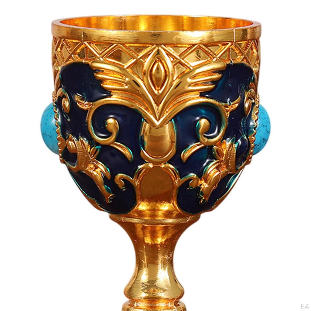 Medieval Goblet for Ceremonial Use, Zinc Alloy Wine Cup, Engraved Gift Item