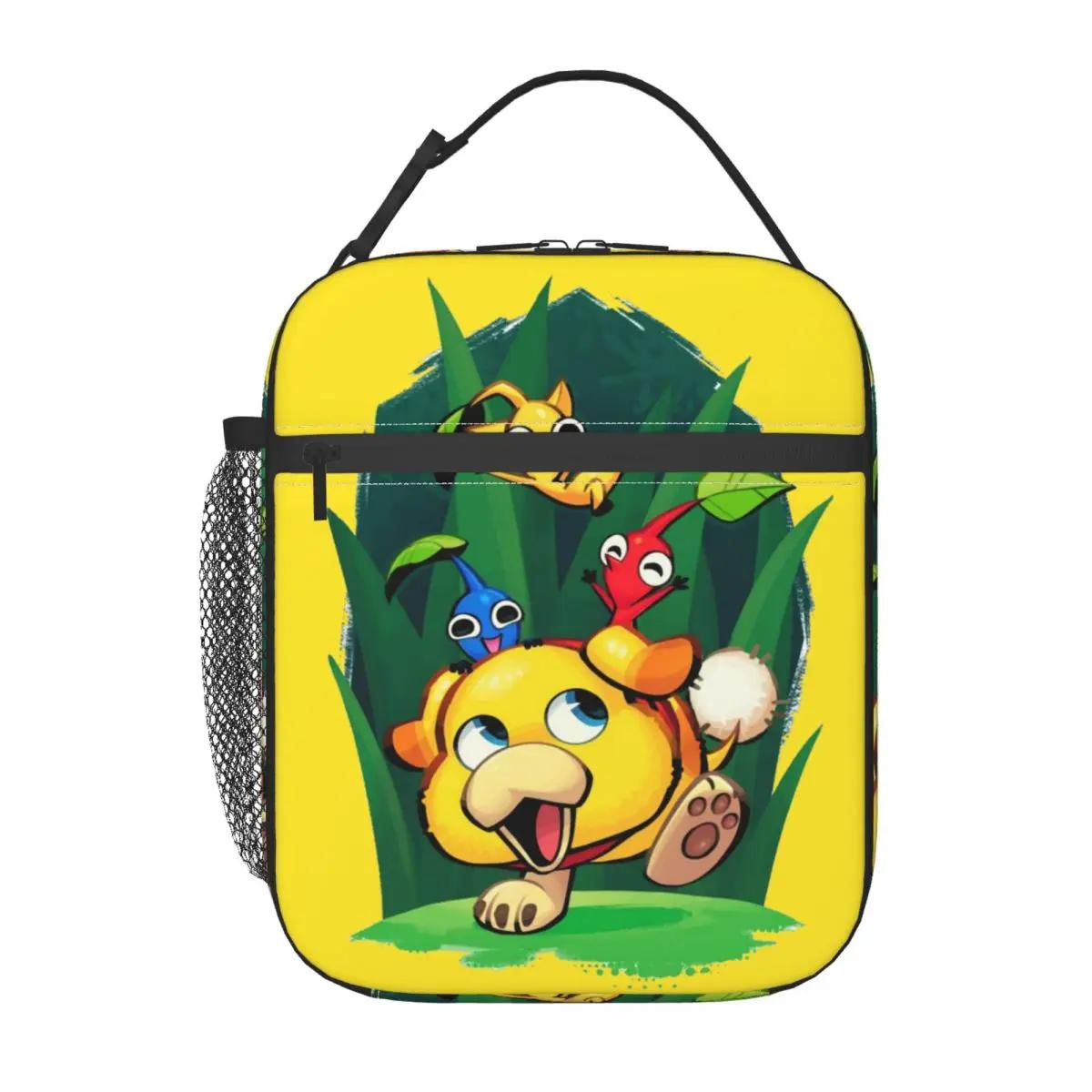 

Персонализированные Пикмины Многоразовые Ланч-боксы для Женщин Водонепроницаемые Аниме Мультяшные Термо Кулер для Еды Изолированная Сумка для Ланча Офисная Работа 26x21x11CM