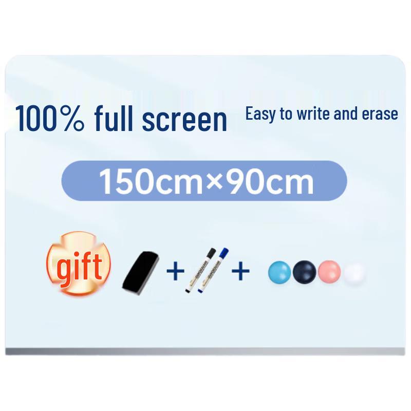 Deli Wall-Mounted Magnetic Tempered Glass Whiteboard 150x90cm