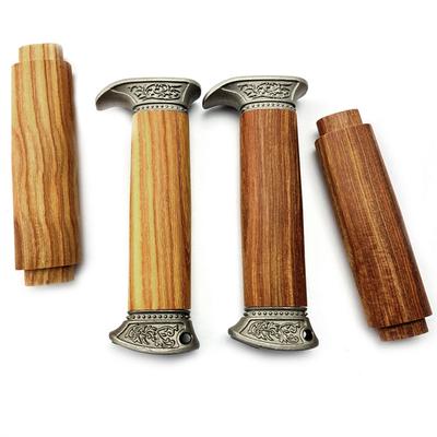 2 Types NO2 Size Natural Solid Wood Material Knife Handle With Steel Pommel Guard For Bowie Knives DIY Making Accessories Part