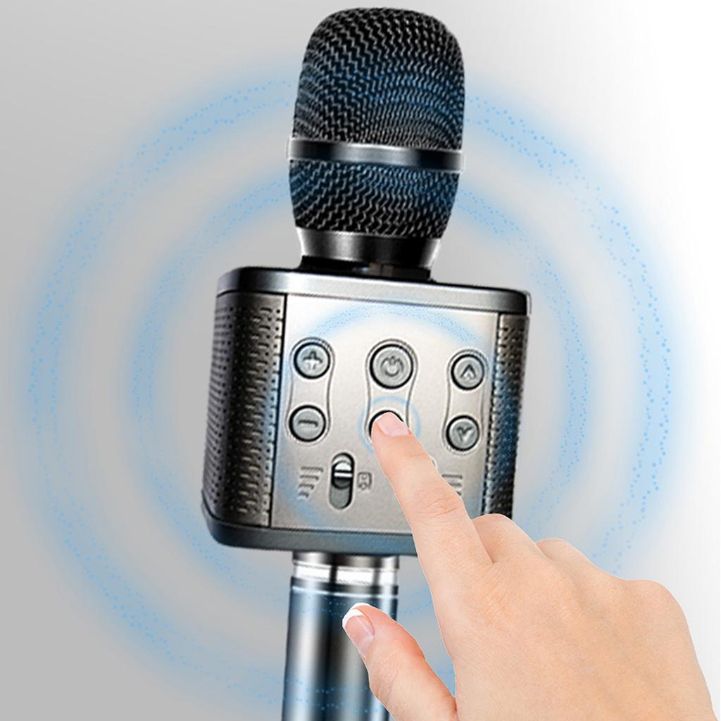 Wireless Bluetooth Karaoke Microphone Portable KTV Mic with Voice Changer Rechargeable Home Party Singing Speaker