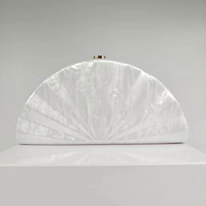 Sector Semicircle Wedding Crossbody Bag Fashion Acrylic Shoulder Bags Evening Party Clutch Luxury High Quality Branded Copy Bags