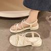 Fashion 2025 New Sandals Women's Summer Flat Bottom Casual Beach Shoes Thick Sole Versatile Outwear Travel Daily Shoes