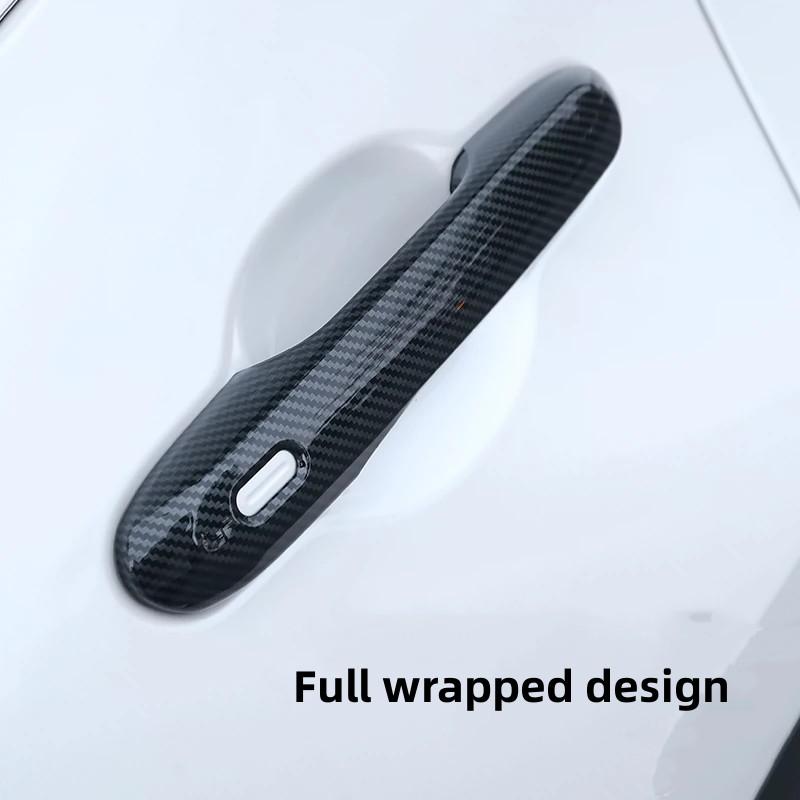 Car Door Handle Cover ABS Carbon Fiber Anti-Scratch Decoration Sticker For Lexus NX 2022 NX260 NX350h Auto Exterior