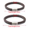 1pc Fashion Design PU Leather Cord Bracelet 19/21cm Copper Magnetic Clasp Bracelet For Men Women Valentine's Day Jewelry Gifts