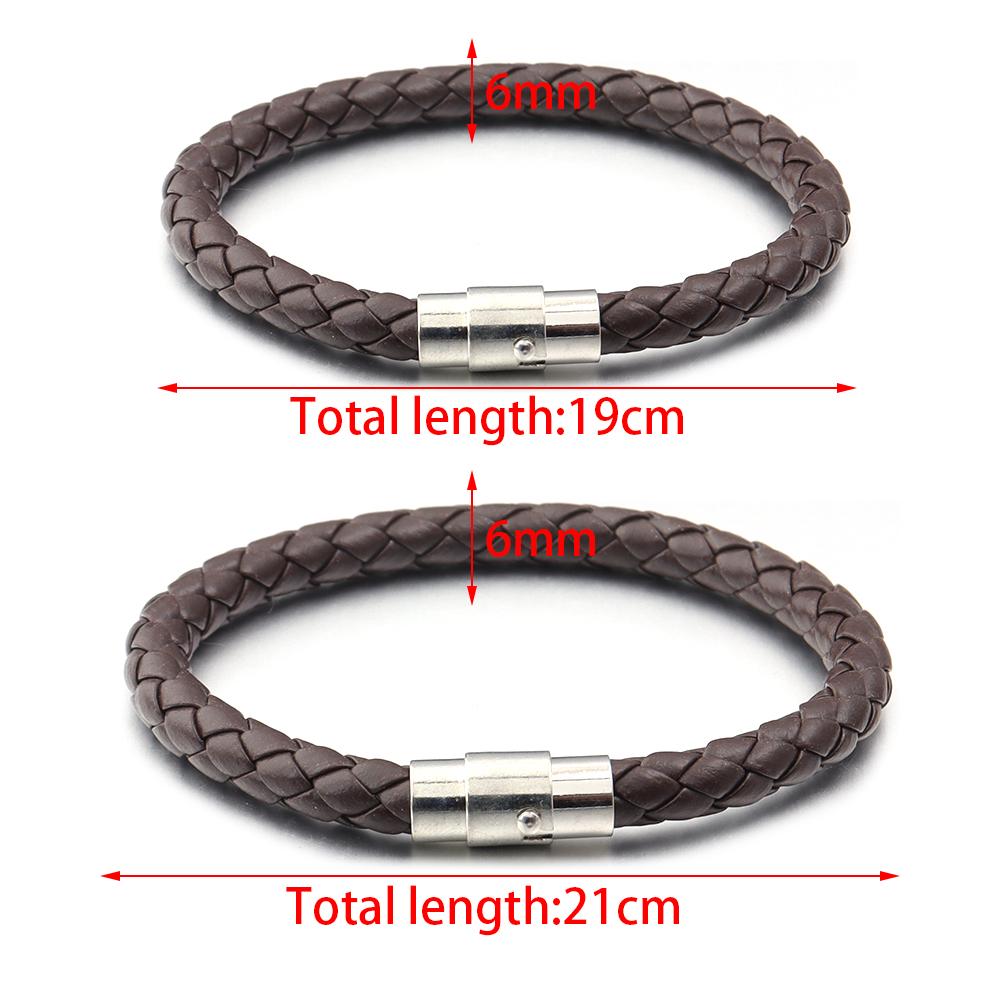 1pc Fashion Design PU Leather Cord Bracelet 19/21cm Copper Magnetic Clasp Bracelet For Men Women Valentine's Day Jewelry Gifts