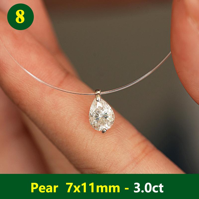 Fishing Line Women Moissanite Necklace Pendant Original 925 Sterling Silver Jewelry Moissanite Diamond  Necklace for Women