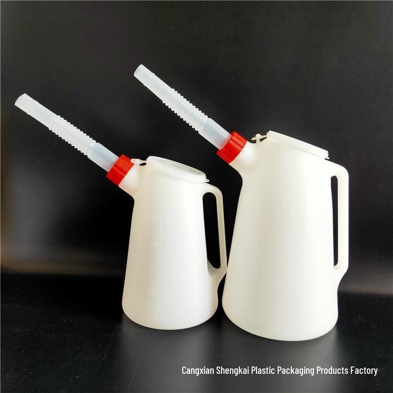 Spot Plastic Oil Can with Long Spout and Scale - Available In 1.2L, 2L, 5L Capacities
