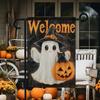1pc Double-Sided Halloween Garden Flag - Party -  Easy Hang with Hooks - Spooky Halloween Decor, Festive Porch Display
