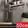 Punch-Free Gunmetal Grey Bathroom Wall Shelf with Hooks