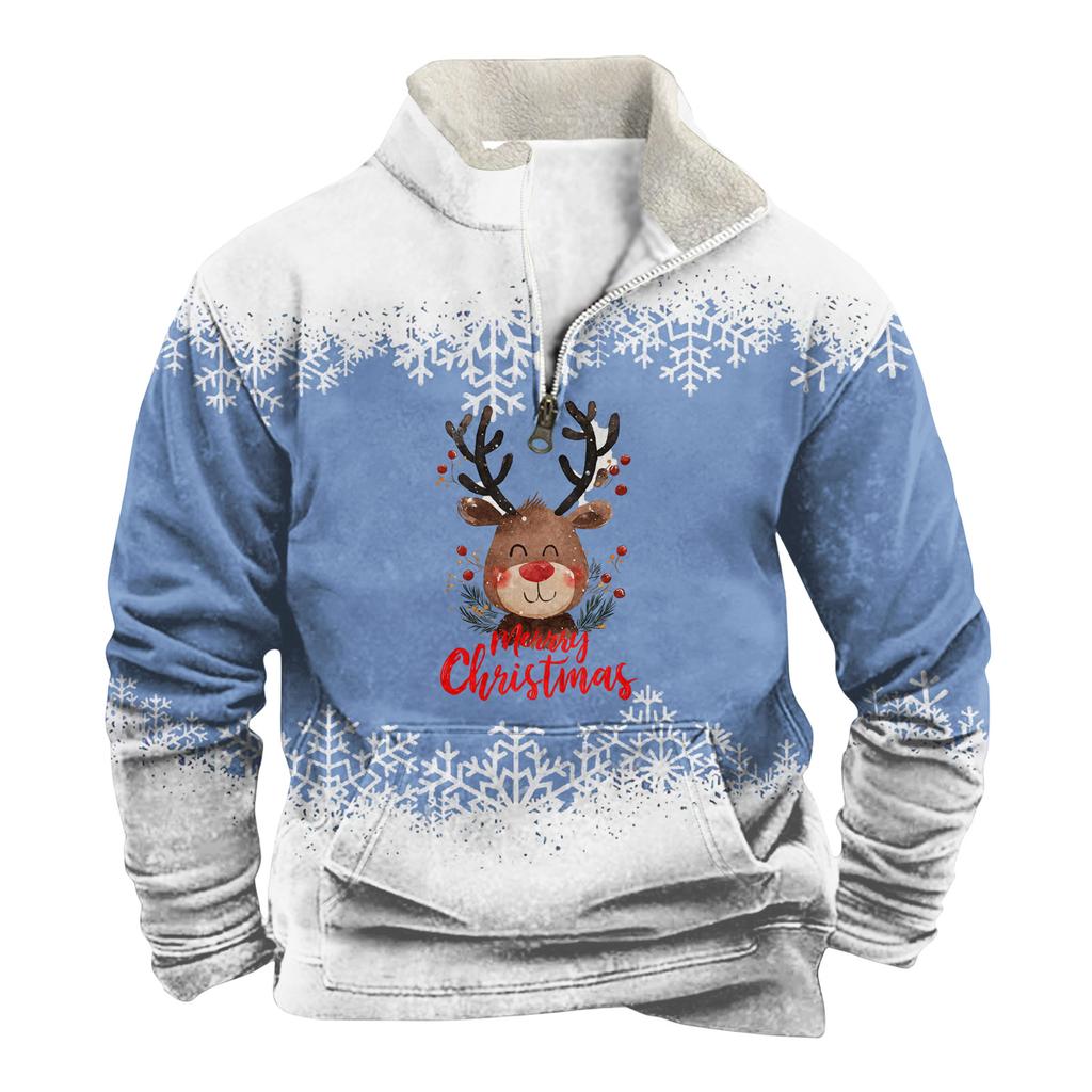 Frühlings- und Herren-Sweatshirt mit Stehkragen ist ein lässiges Outdoor-Pullover-Oberteil