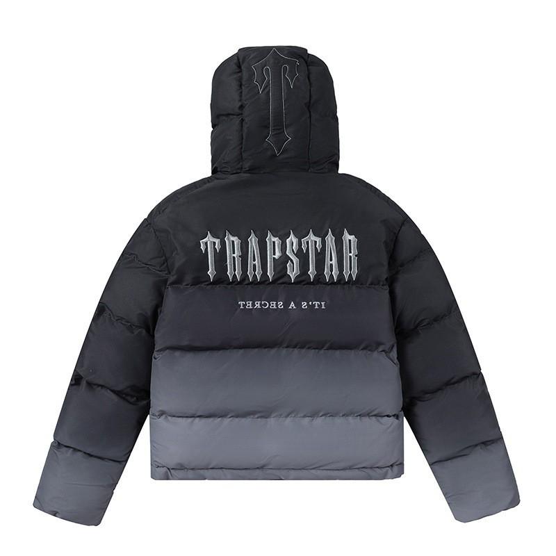 Trapstar Embroidered Gradient Cotton Puffer Jacket High Street Style Loose Fit Teens