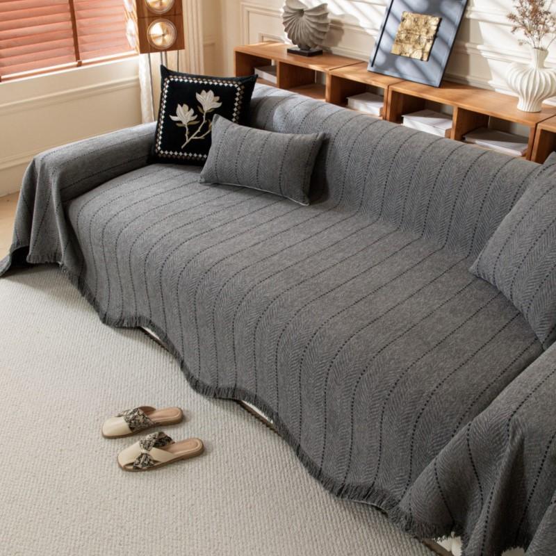 All-Season Universal  Chenille Sofa Throw Cover Minimalist Modern Anti-Cat Scratch Non-Slip Washable Couch Cover Soft Mats