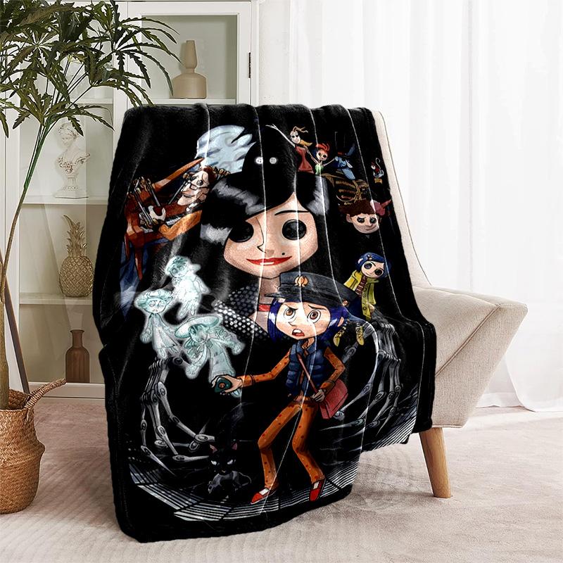 1pc Blanket - Coraline Print Design, Lightweight Blanket for Sofa, Bed- Soft &Warm, Gift for All Seasons