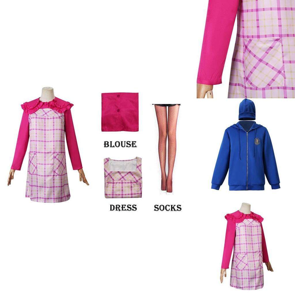 Wednesday Addams Enid Sinclair Dress Xavier Thorpe Jacket Hat Cosplay Halloween