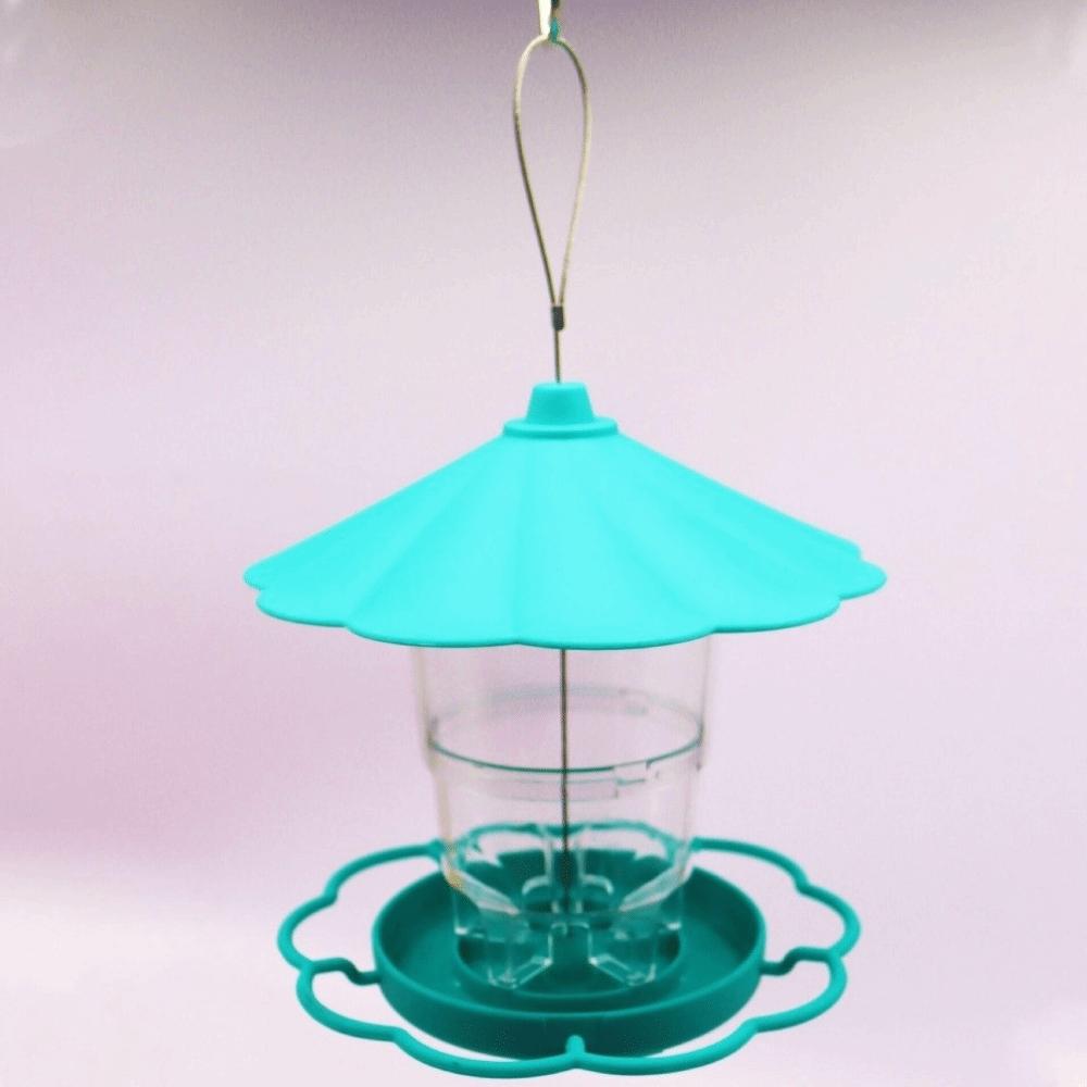 

Folding Hanging Wild Bird Feeder Waterproof with Lanyard Hummingbird Feeder Gazebo Style Large Capacity Automatic Bird Feeder зелений