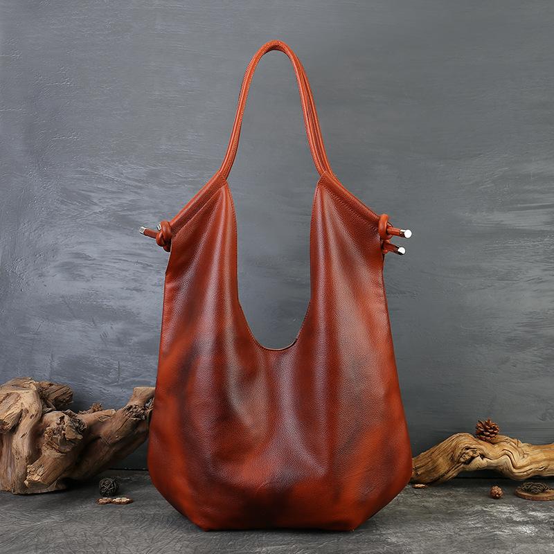 

Johnature Женская сумка-тоут из мягкой коровьей кожи большой вместимости, ретро, из натуральной кожи, для поездок на работу, на плечо коричневый