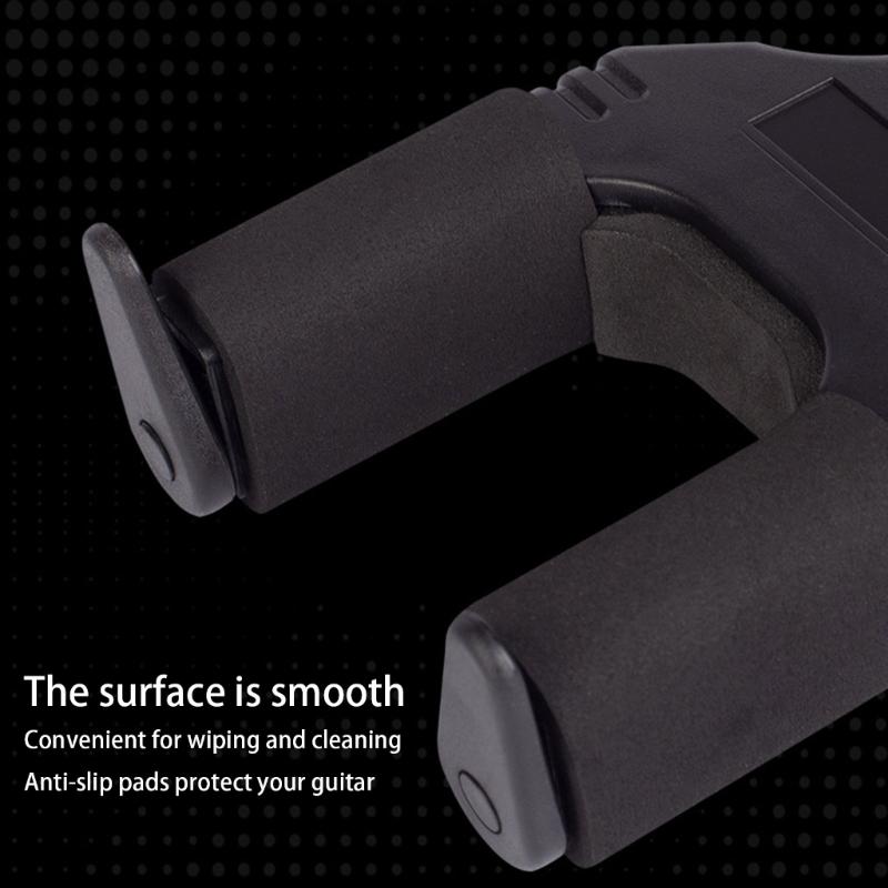 Automatic Lock Wall Hanger Guitar Violin Holder Easy Installation Space Efficient Organizer Plastic and Metal Texture