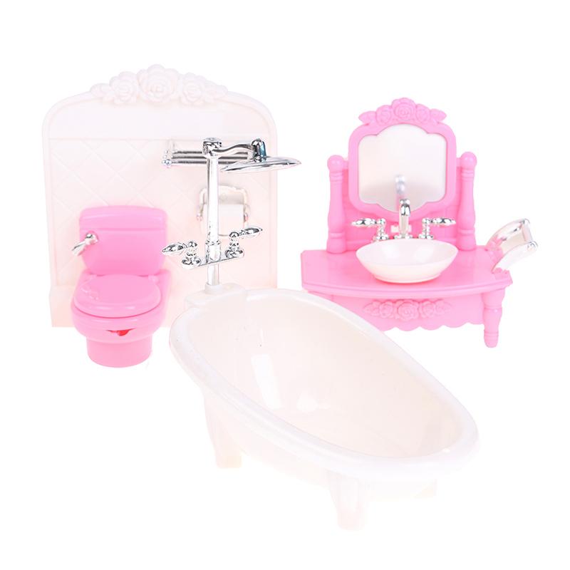 Doll Simulation Bathtub Wash Basin Toilet Matching Model Children Girl Toys
