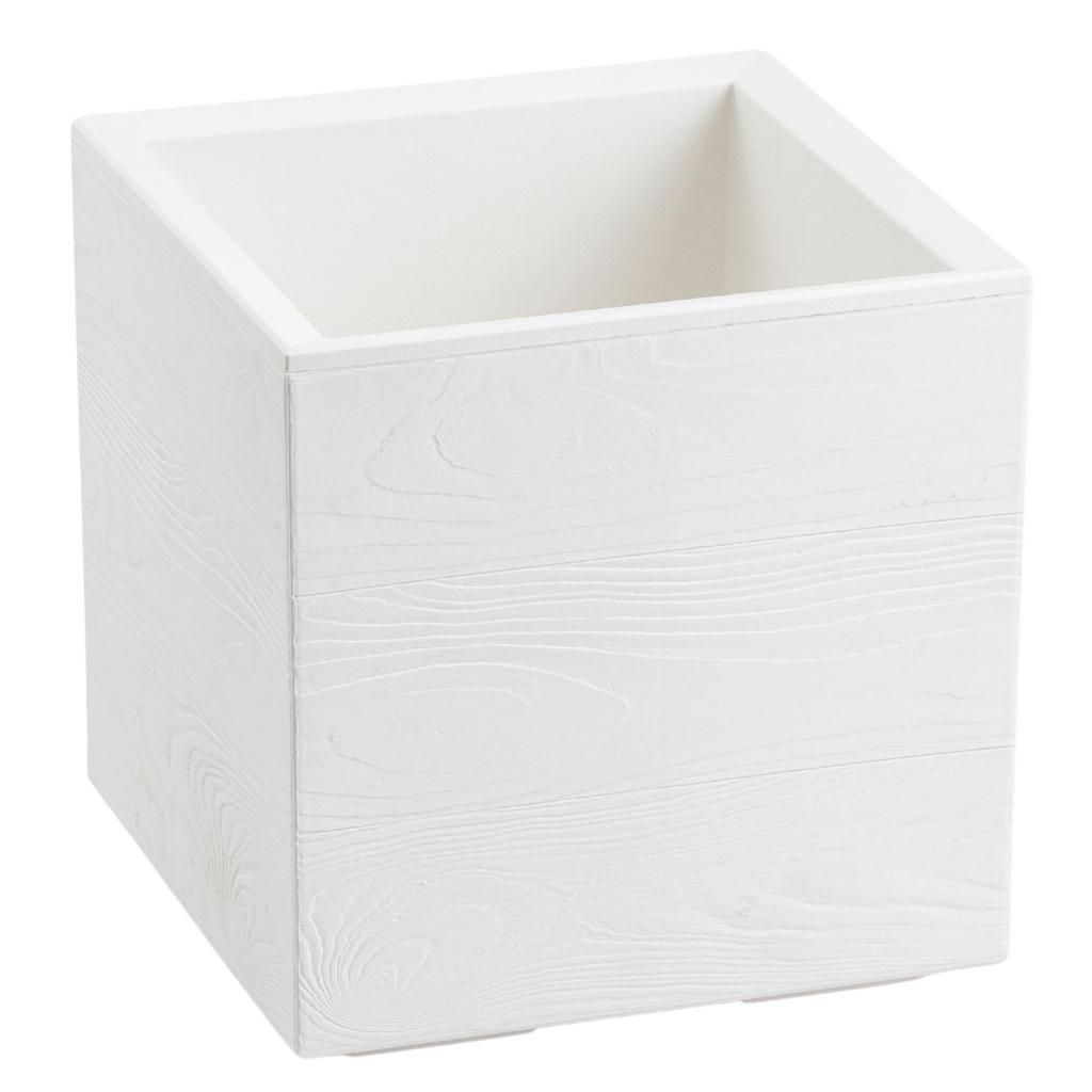 Concrete Planter On Wheels Recycled Board Cream 40X40Xh40 Cm