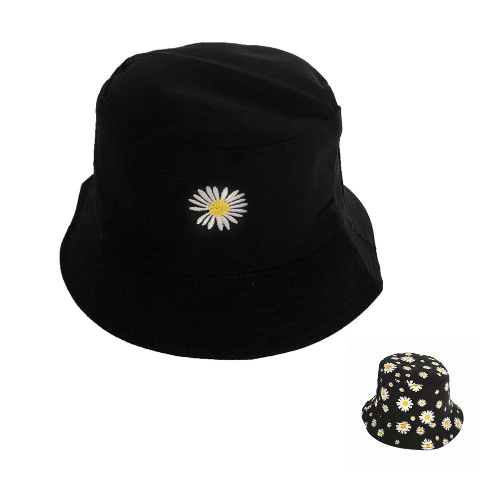 Double Sided Bucket Hats for Men Women Sunscreen Sun Cap Little Daisies Spring Fisherman Hat